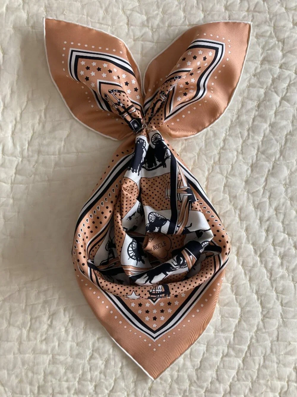 NWT Hermes Paris Qui Roule Silk Bandana Scarf